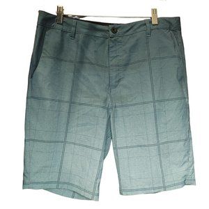 Ocean Current Men's Gray Plaid Board Shorts 34